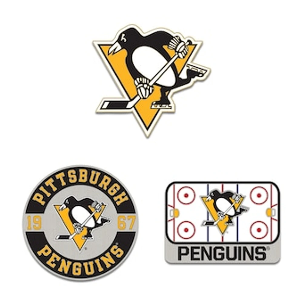 WinCraft Pittsburgh Penguins Three-Piece Collector Pin Set