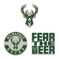 WinCraft Milwaukee Bucks Three-Piece Collector Pin Set