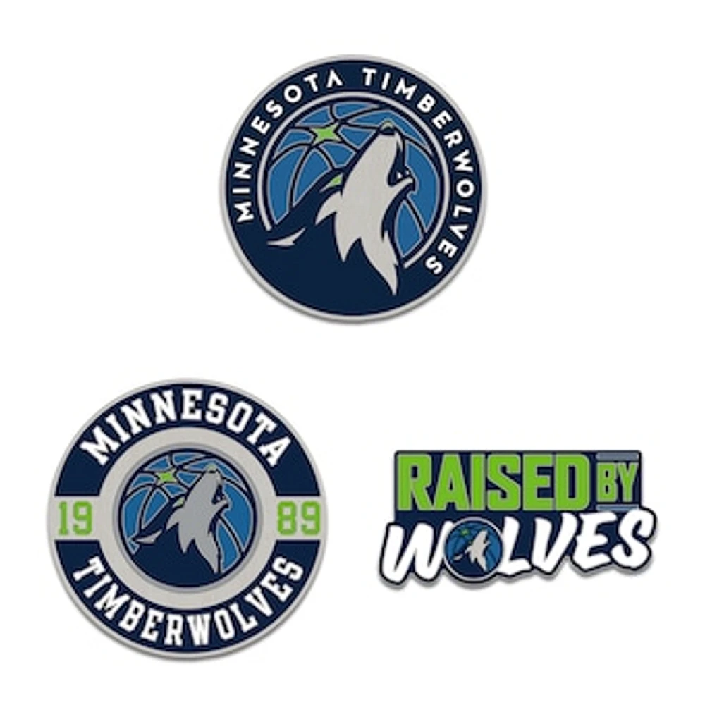 WinCraft Minnesota Timberwolves Three-Piece Collector Pin Set