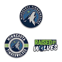 WinCraft Minnesota Timberwolves Three-Piece Collector Pin Set