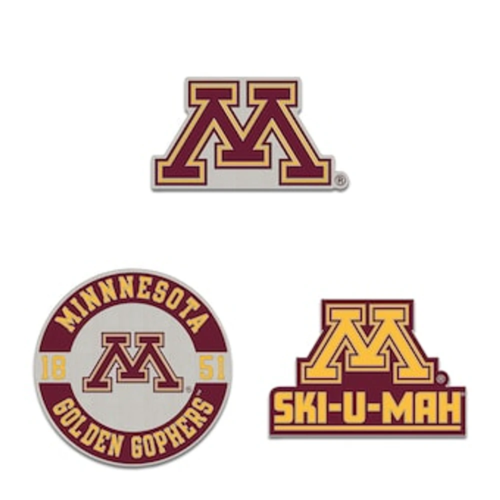 WinCraft Minnesota Golden Gophers Three-Piece Collector Pin Set