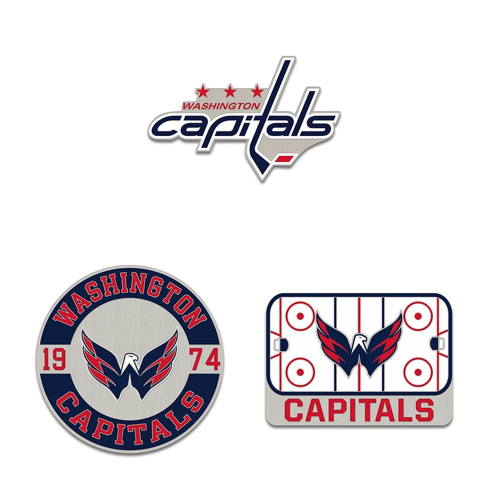 WinCraft Washington Capitals Three-Piece Collector Pin Set