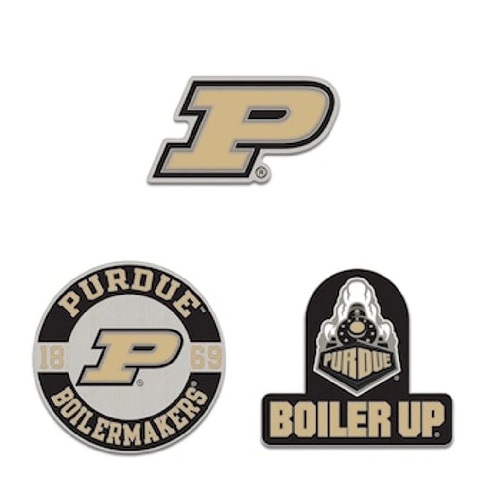 WinCraft Purdue Boilermakers Three-Piece Collector Pin Set