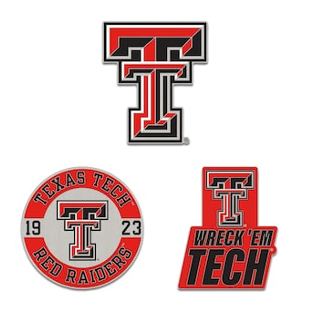 WinCraft Texas Tech Red Raiders Three-Piece Collector Pin Set