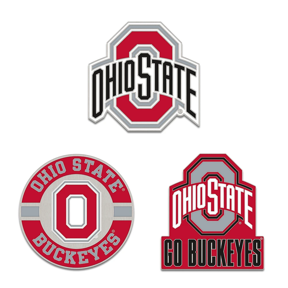 WinCraft Ohio State Buckeyes Three-Piece Collector Pin Set