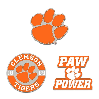 WinCraft Clemson Tigers Three-Piece Collector Pin Set