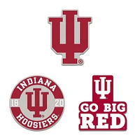 WinCraft Indiana Hoosiers Three-Piece Collector Pin Set