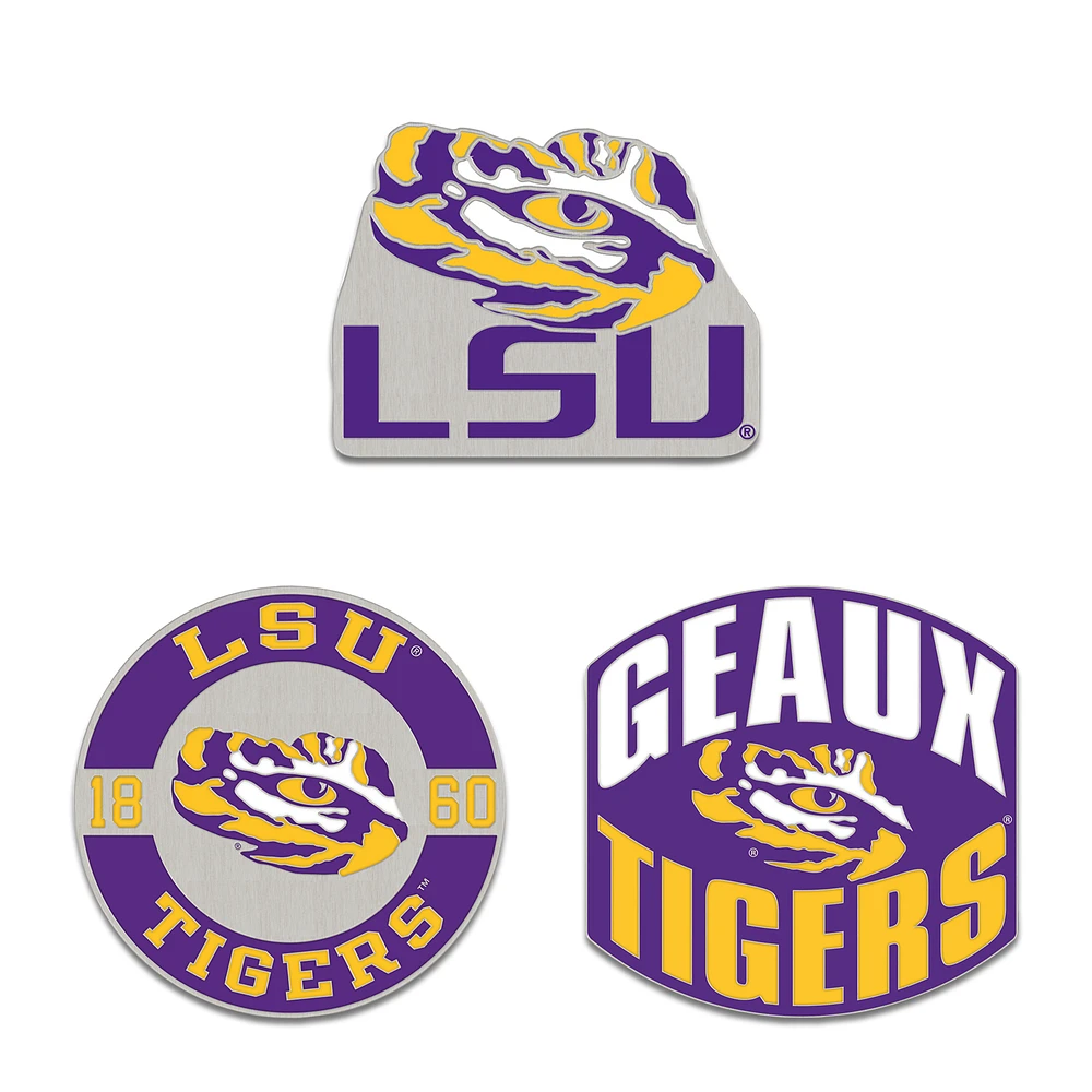 WinCraft LSU Tigers Three-Piece Collector Pin Set