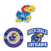 WinCraft Kansas Jayhawks Three-Piece Collector Pin Set