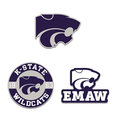 WinCraft Kansas State Wildcats Three-Piece Collector Pin Set