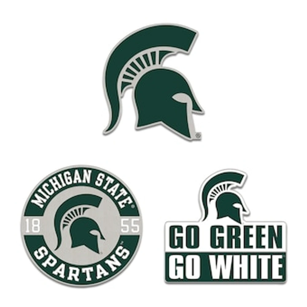 WinCraft Michigan State Spartans Three-Piece Collector Pin Set