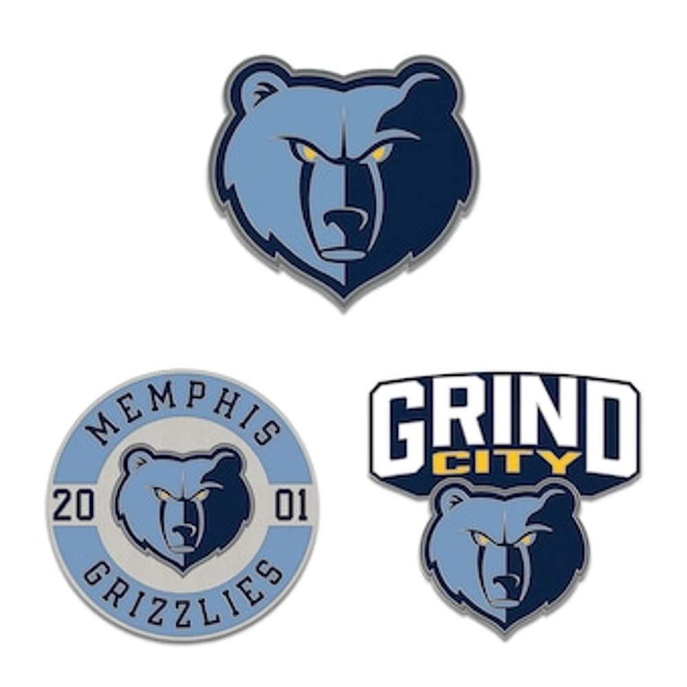 WinCraft Memphis Grizzlies Three-Piece Collector Pin Set