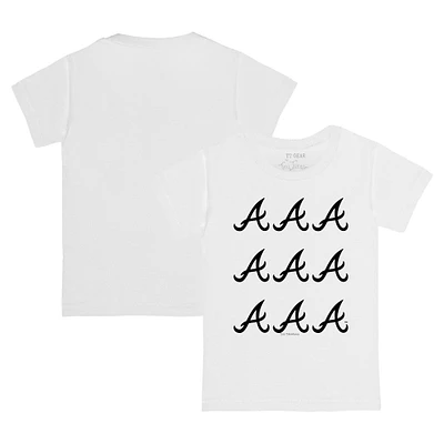 Infant Tiny Turnip White Atlanta Braves Logo Grid  T-Shirt