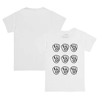 Infant Tiny Turnip White Milwaukee Brewers Logo Grid  T-Shirt