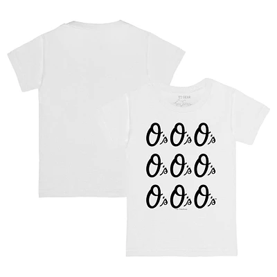Infant Tiny Turnip White Baltimore Orioles Logo Grid  T-Shirt