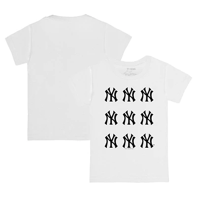 Infant Tiny Turnip White New York Yankees Logo Grid  T-Shirt