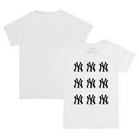 Infant Tiny Turnip White New York Yankees Logo Grid  T-Shirt