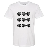 Women's Tiny Turnip  White Chicago Cubs Logo Grid T-Shirt