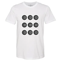 Women's Tiny Turnip  White Chicago Cubs Logo Grid T-Shirt