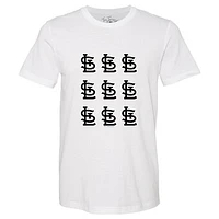 Women's Tiny Turnip  White St. Louis Cardinals Logo Grid T-Shirt