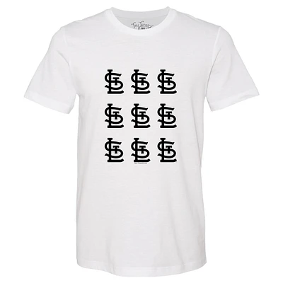Women's Tiny Turnip  White St. Louis Cardinals Logo Grid T-Shirt