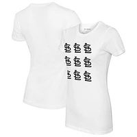 Women's Tiny Turnip  White St. Louis Cardinals Logo Grid T-Shirt