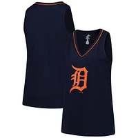 Women's Profile  Navy Detroit Tigers Plus Sized Stellar Win V-Neck Tank Top