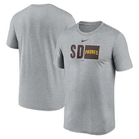 Men's Nike Heather Gray San Diego Padres Tricode Legend T-Shirt