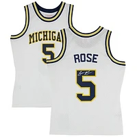 Jalen Rose Michigan Wolverines Autographed Mitchell & Ness 1991-92 White Swingman Jersey