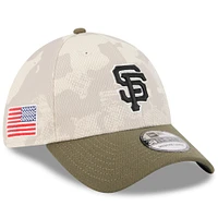 Men's New Era Light Beige/Olive San Francisco Giants 2025 Armed Forces Day 39THIRTY Flex Hat