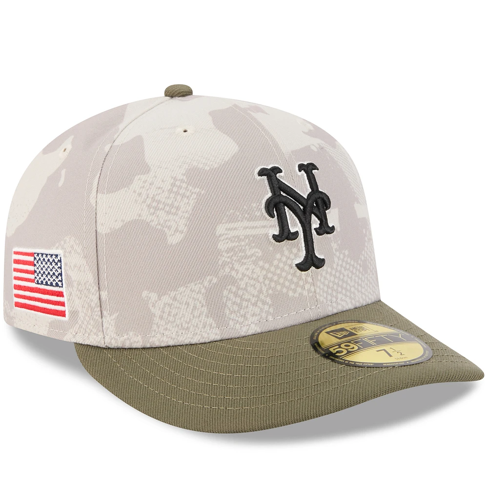 Men's New Era Light Beige/Olive York Mets 2025 Armed Forces Day 59FIFTY Fitted Hat