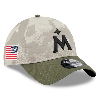 Men's New Era Light Beige/Olive Minnesota Twins 2025 Armed Forces Day 9TWENTY Adjustable Hat