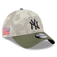 Men's New Era Light Beige/Olive New York Yankees 2025 Armed Forces Day 9TWENTY Adjustable Hat