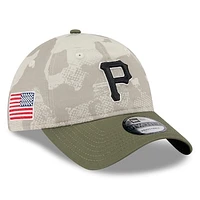 Men's New Era Light Beige/Olive Pittsburgh Pirates 2025 Armed Forces Day 9TWENTY Adjustable Hat