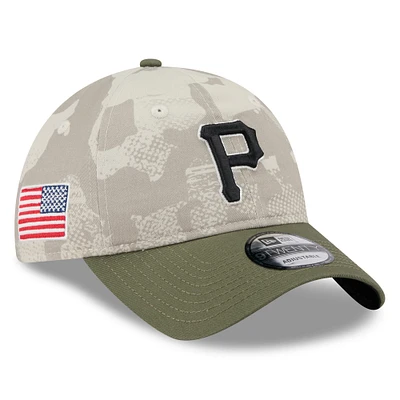 Men's New Era Light Beige/Olive Pittsburgh Pirates 2025 Armed Forces Day 9TWENTY Adjustable Hat