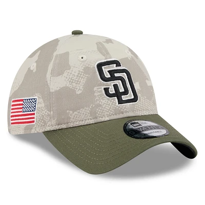 Men's New Era Light Beige/Olive San Diego Padres 2025 Armed Forces Day 9TWENTY Adjustable Hat