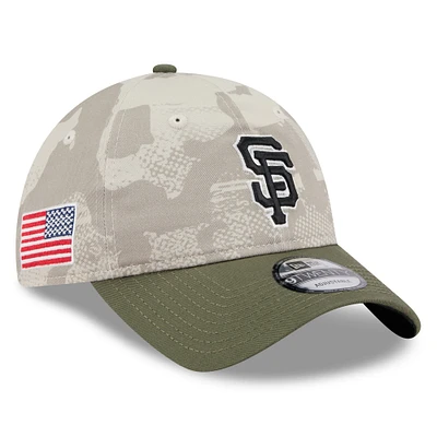 Men's New Era Light Beige/Olive San Francisco Giants 2025 Armed Forces Day 9TWENTY Adjustable Hat