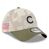 Men's New Era Light Beige/Olive Chicago Cubs 2025 Armed Forces Day 9TWENTY Adjustable Hat