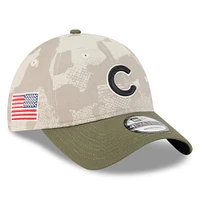 Men's New Era Light Beige/Olive Chicago Cubs 2025 Armed Forces Day 9TWENTY Adjustable Hat