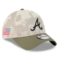Men's New Era Light Beige/Olive Atlanta Braves 2025 Armed Forces Day 9TWENTY Adjustable Hat