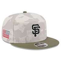 Men's New Era Light Beige/Olive San Francisco Giants 2025 Armed Forces Day Split Panel 9FIFTY Snapback Hat