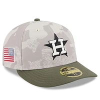 Men's New Era Light Beige/Olive Houston Astros 2025 Armed Forces Day Low Profile 59FIFTY Fitted Hat