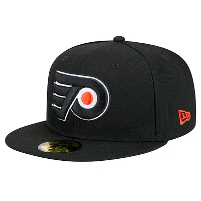 Men's New Era Black Philadelphia Flyers Core 59FIFTY Fitted Hat