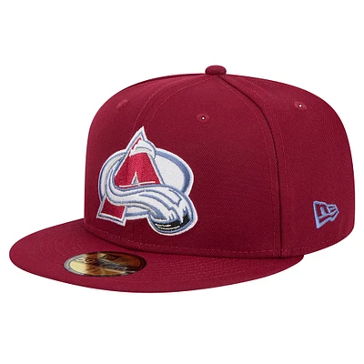 Men's New Era Burgundy Colorado Avalanche Core 59FIFTY Fitted Hat