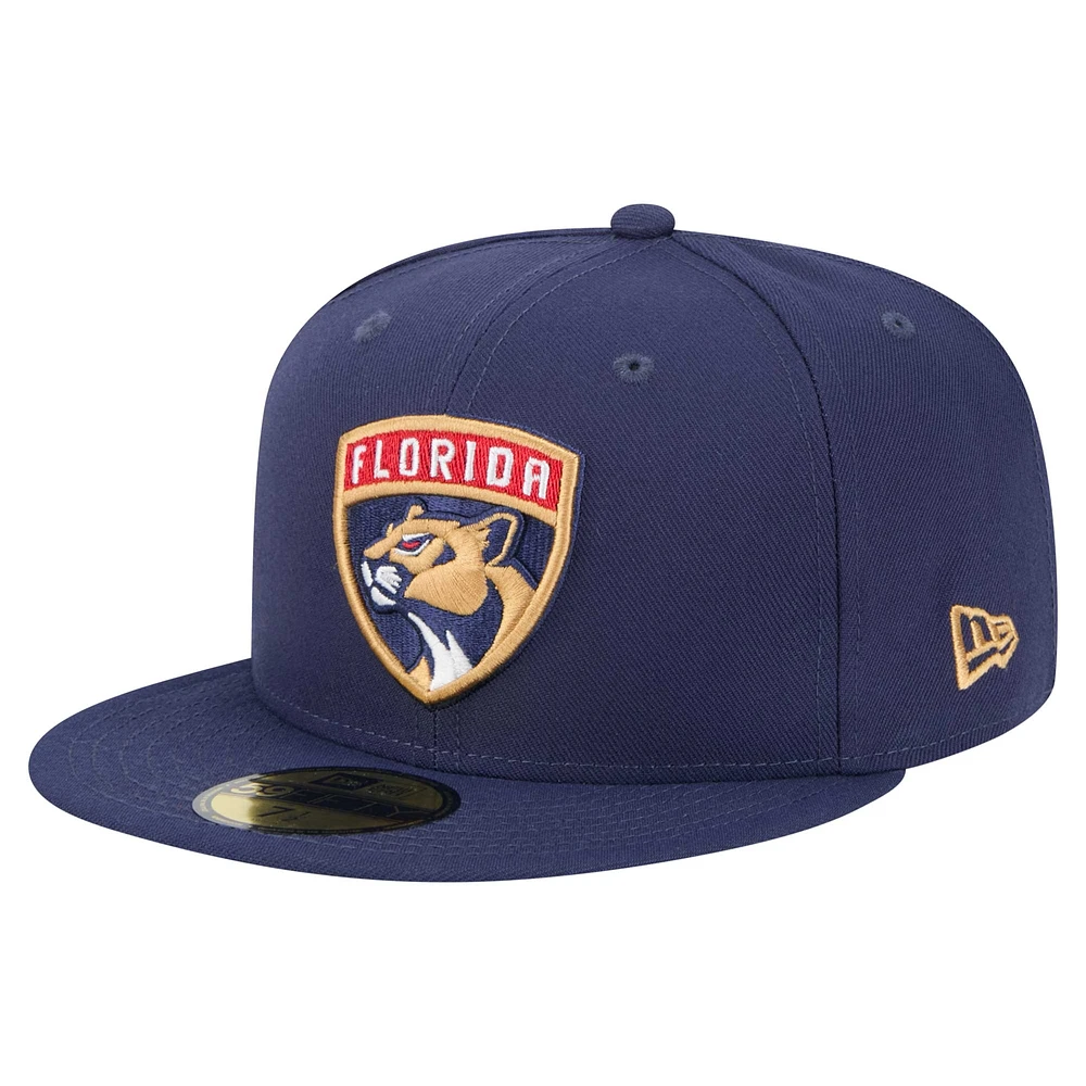 Men's New Era Navy Florida Panthers Core 59FIFTY Fitted Hat