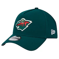 Men's New Era  Green Minnesota Wild Core A-Frame 9FORTY Adjustable Hat