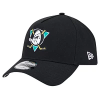 Men's New Era  Black Anaheim Ducks Core A-Frame 9FORTY Adjustable Hat