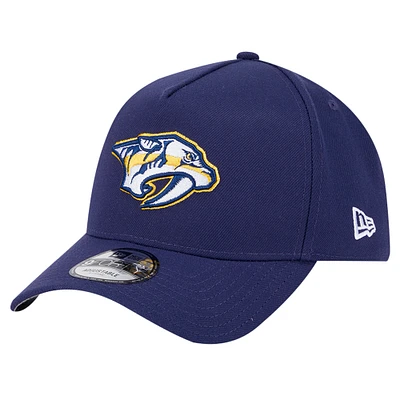 Men's New Era  Navy Nashville Predators Core A-Frame 9FORTY Adjustable Hat