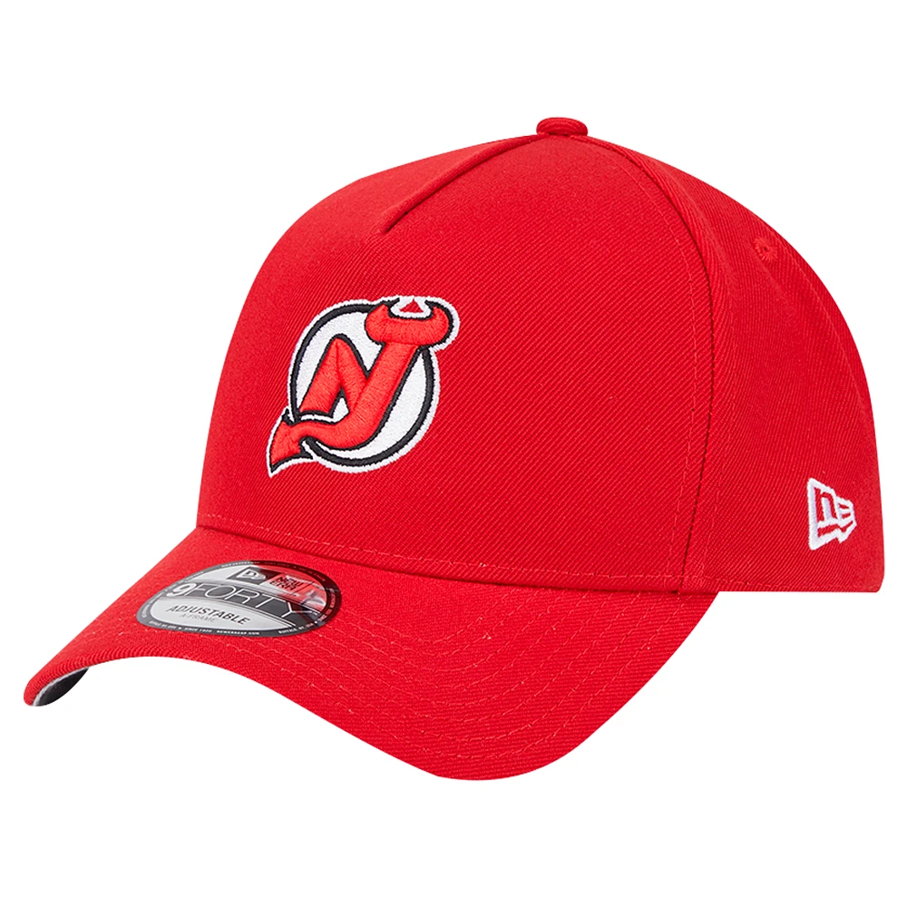 Men's New Era  Red New Jersey Devils Core A-Frame 9FORTY Adjustable Hat