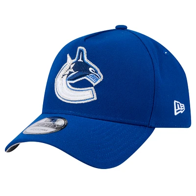 Men's New Era  Blue Vancouver Canucks Core A-Frame 9FORTY Adjustable Hat